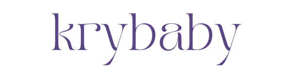 a logo of the name "krybaby" in stylized text